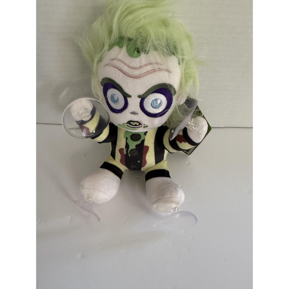 Beetlejuice Plush Doll‎ Toy Green Hair Warner Bros Suction Cups Window Tag NEW